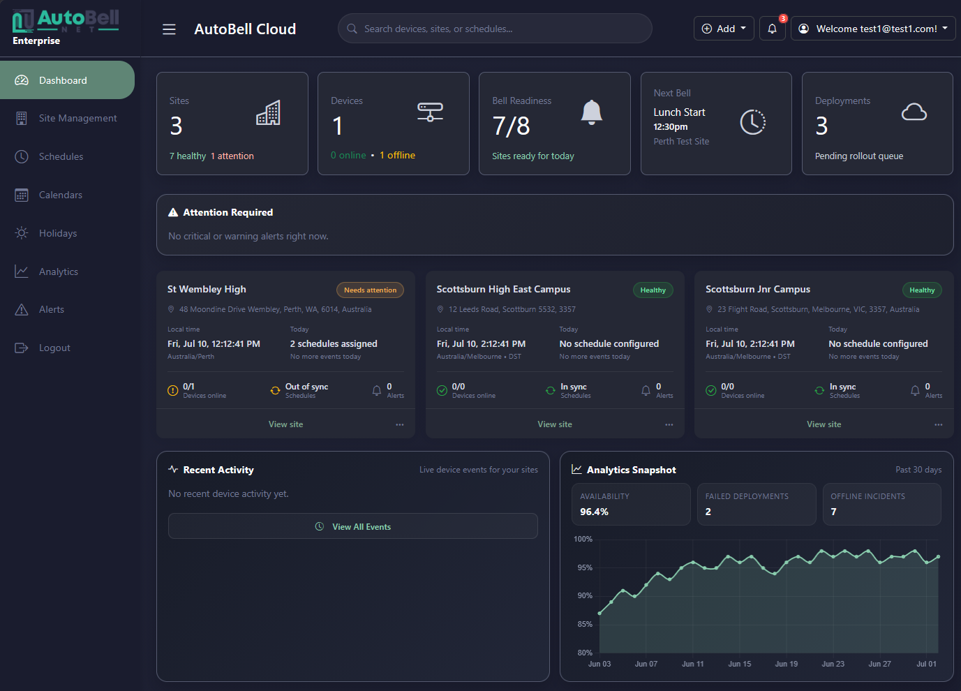 AutoBell Cloud Dashboard