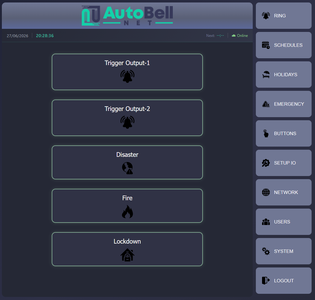 AutoBell Net Main Dashboard