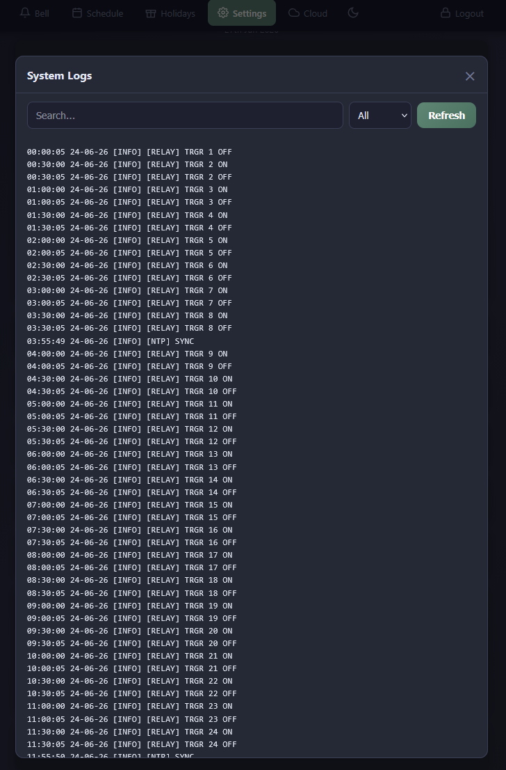 AutoBell-WiFi System Logging